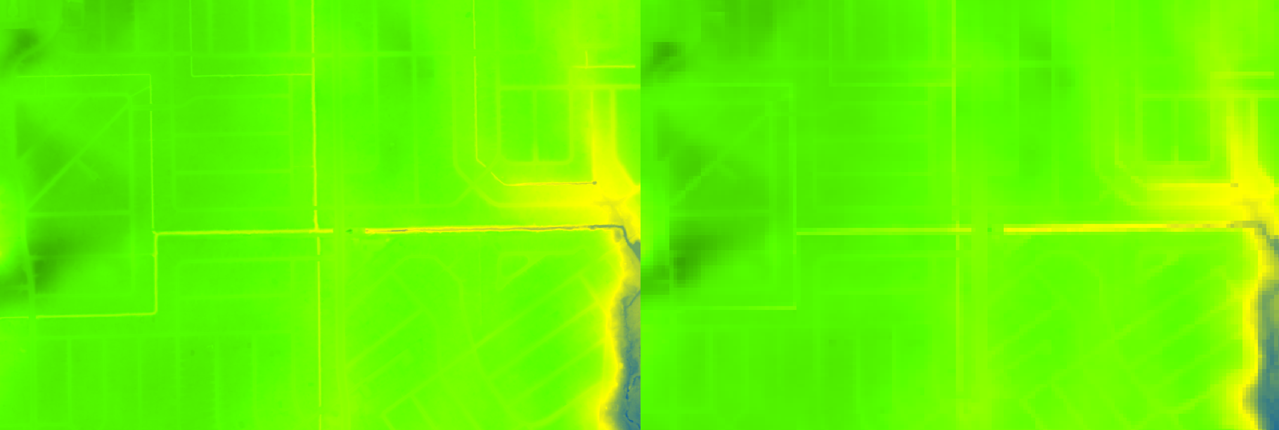 A satellite image of a neighborhood Description automatically generated