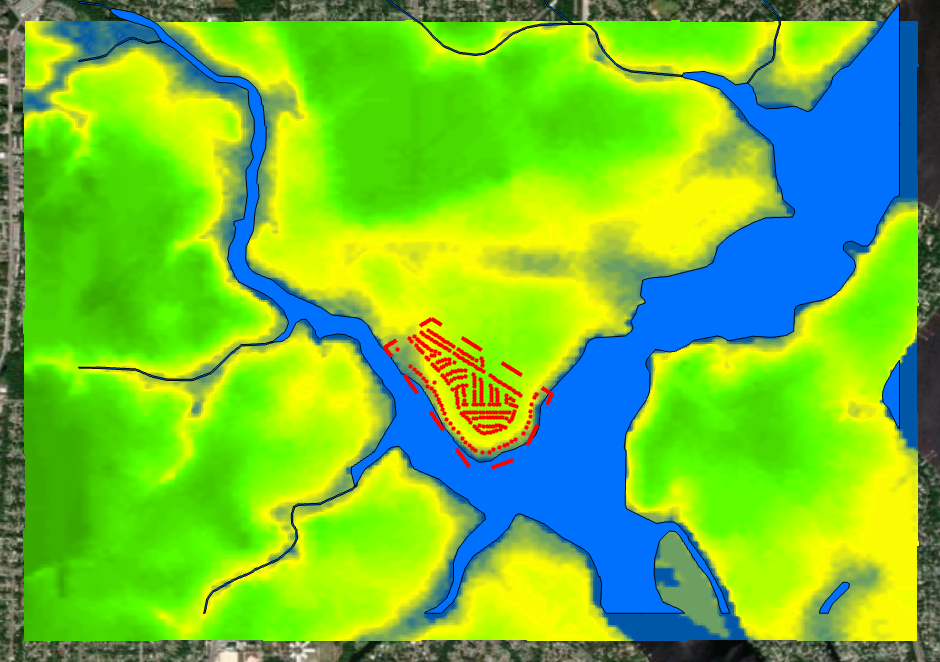 A map of a river Description automatically generated